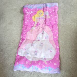 Vintage Barbie Princess Kids Sleeping Bag 1997 Mattel Pink Y2K 90s Character